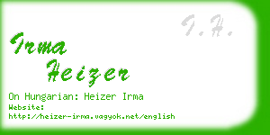 irma heizer business card